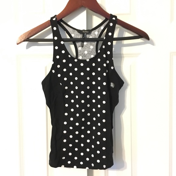 🆕Black & white polka dot tank with side cutouts - Picture 1 of 3